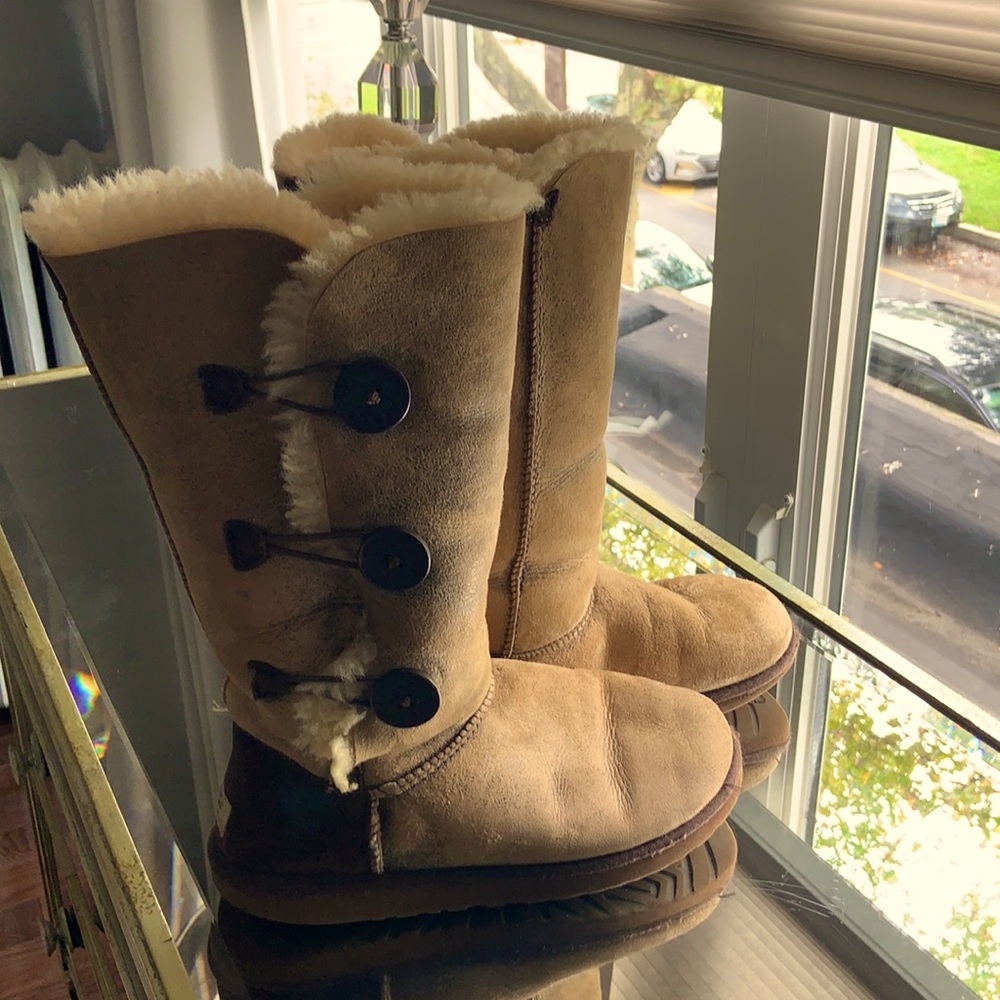 Ugg 3 Button Distressed Bomber Boot - image 1